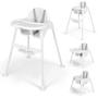 Imagem de Cadeira Alta BABY JOY 4 em 1 Conversível - Com Pernas Ajustáveis e Design Branco