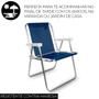 Imagem de Cadeira Alta Para Praia Camping Azul Feita Em Alumínio Resistente Leve E Fácil De Transportar 72cm Mor