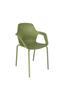 Imagem de Cadeira Aproximação Interlocutor Fixa Beau Com 4 pés de Aço Tubular Verde Com Braços Rhodes