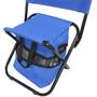 Imagem de Cadeira Banco Banqueta Pesca Camping Praia com Bolsa Dobrável Portátil Azul Importway IWCPCB-002