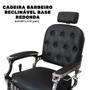 Imagem de Cadeira Barbeiro Cabelereiro Luxo Premium Reclinável Poltrona Salão Preta Importway Iwcbrbr-003