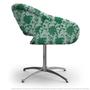 Imagem de Cadeira Beijo Verde Floral Poltrona Decorativa com Base Giratória
