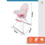Imagem de Cadeira Cadeirao Alimentacao Bbebe Cadeirinha Infantil Portatil Refeição Comer Criança Reclinável Papa e Soneca Alta Dobravel Flash Baby Style Rosa
