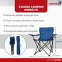 Imagem de Cadeira Camping Dobravel Suporta Até 95kg com Bolsa para Transporte e Porta-Copos Base em Ferro Azul Importway - IWCDC