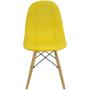 Imagem de Cadeira Charles Eames Botonê Eiffel Wood Estofada Couro - Amarela