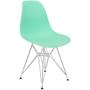 Imagem de Cadeira Charles Eames Eiffel Base Metal Cromado Verde Agua