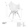 Imagem de Cadeira Charles Eames Eiffel com braços - DAW - Base de madeira clara