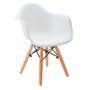 Imagem de Cadeira Charles Eames Eiffel Design Wood Com Braço - Branco