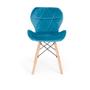 Imagem de Cadeira Charles Eames Eiffel Slim Veludo Estofada - Turquesa