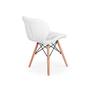 Imagem de Cadeira Charles Eames Eiffel Slim Wood Estofada - Branca