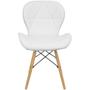 Imagem de Cadeira Charles Eames Eiffel Slim Wood Estofada - Branca