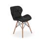 Imagem de Cadeira Charles Eames Eiffel Slim Wood Estofada Preta 5 UNIDADES