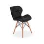 Imagem de Cadeira Charles Eames Eiffel Slim Wood Estofada - Preta