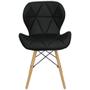 Imagem de Cadeira Charles Eames Eiffel Slim Wood Estofada - Preta