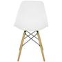 Cadeira Charles Eames Eiffel Wood Design Branca Branco - Magazine Roma Imagem de Cadeira Charles Eames Eiffel Wood Design Branca Branco