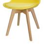 Imagem de Cadeira Charles Eames Leda Luisa Saarinen Design Wood Estofada Base Madeira - Amarela