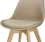 Imagem de Cadeira Charles Eames Leda Luisa Saarinen Design Wood Estofada Base Madeira - Bege