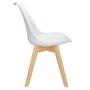 Imagem de Cadeira Charles Eames Leda Luisa Saarinen Design Wood Estofada Base Madeira - Branca