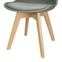 Imagem de Cadeira Charles Eames Leda Luisa Saarinen Design Wood Estofada Base Madeira - Cinza