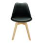 Imagem de Cadeira Charles Eames Leda Luisa Saarinen Design Wood Estofada Base Madeira - Preta