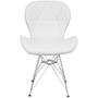 Imagem de Cadeira Charles Eames Slim Eiffel Base Metal Cromado Branco