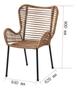 Imagem de Cadeira de Aço e Vime Rattan Just Home Collection 90cmx62cm