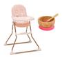Imagem de Cadeira de Alimentação Alta Nick Rose Com Tigela Bambu Rosa