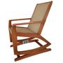 Imagem de Cadeira de balanço de madeira com molas cor mel /sling bege