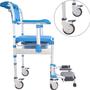Imagem de Cadeira De Banho E Higienica Para Idosos Azul AtÉ 120kg Supermedy