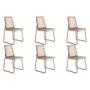 Imagem de Cadeira de Cozinha Wood 1751 Kit 6 Uni Rose/Linho Areia - Carraro