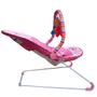 Imagem de Cadeira de Descanso Para Bebê Acolchoada Com Som Musical E Móbile Com Brinquedos Rosa