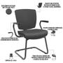 Imagem de Cadeira de Escritório Fixa Executiva Office Preto Slim Baixa Flexi P03 Vinil Preto-Lyam