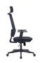 Imagem de Cadeira de Escritório Presidente Ergonômica com Apoio de Cabeça MultiTela Tecido Preto