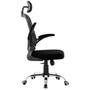Imagem de Cadeira de escritório preta ergonômica com estofamento apoio na cabeça e regulável