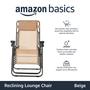 Imagem de Cadeira de exterior Amazon Basics Zero Gravity Beige com travesseiro