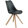 Imagem de Cadeira de Jantar Design Saarinen Wood Base Madeira Lívia R02 Preto - Mpozenato