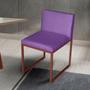 Imagem de Cadeira de Jantar Escritorio Industrial Vittar Ferro Bronze Suede Roxo - Móveis Mafer