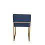 Imagem de Cadeira de Jantar Escritorio Industrial Vittar Ferro Dourado Suede Azul Marinho - Móveis Mafer