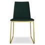 Imagem de Cadeira de Jantar Jolly Base Metal Dourado Veludo Verde - Leal Decorados