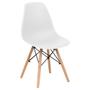 Imagem de Cadeira de Plástico Elomio Eames 80025KD com Pés em Madeira - Branco