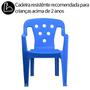 Imagem de Cadeira De Plástico Para Crianças 52x36 Azul Poltroninha Com Proteção UV Resistente Azul