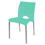 Imagem de Cadeira de Plástico Pés Alumínio Boston Kit 2u Verde Tiffany