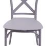 Imagem de Cadeira De Plástico Polipropileno Cross Nude/Cinza Com Pés Alumínio