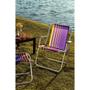 Imagem de Cadeira de praia alta em alumínio assento roxo e amarelo - Samoa - Tramontina