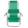 Imagem de Cadeira De Praia aluminio Deitar Alta 5 Posições 100kg- verde bandeira