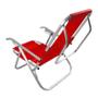 Imagem de Cadeira de praia aluminio deitar alta 5 posições 100kg vermelho