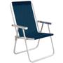 Imagem de Cadeira de Praia Aluminio Mor Alta Conforto Sannet Azul  Mor e Lazer 