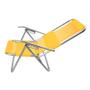 Imagem de   Cadeira De Praia Alumínio Reclinável Alta 5 Posições 110kg - amarelo