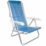 Imagem de Cadeira de Praia Alumínio Reclinável Mor Azul