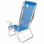 Imagem de Cadeira de Praia Alumínio Reclinável Mor Azul